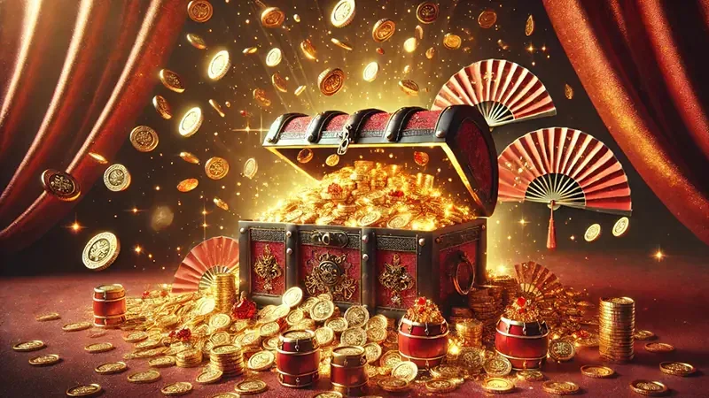 Layar slot digital dengan simbol dan reel permainan